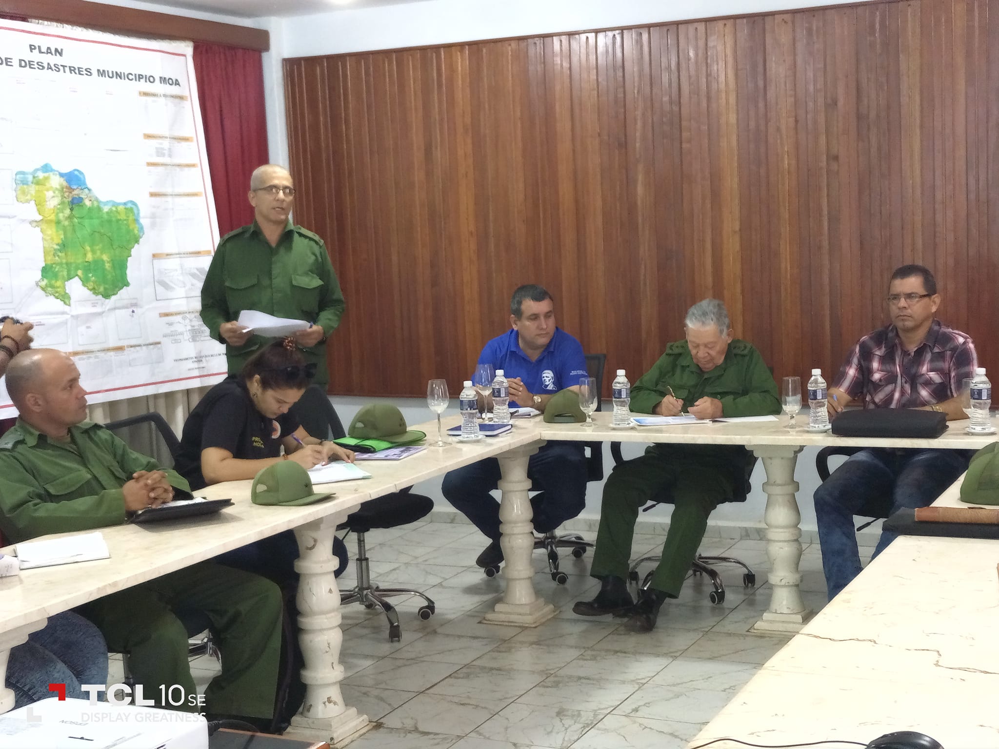 Visita al municipio Moa el General de División y Jefe del Estado Mayor Nacional de la Defensa Civil,  Ramón Pardo Guerra